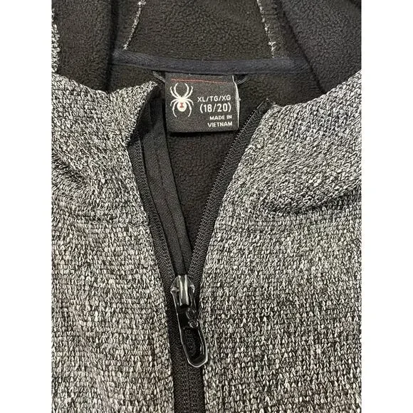 Spyder Hoodie Sweater Youth XL (18/20) Gray Full Zip Pockets Embroidered Logo - Picture 11 of 13